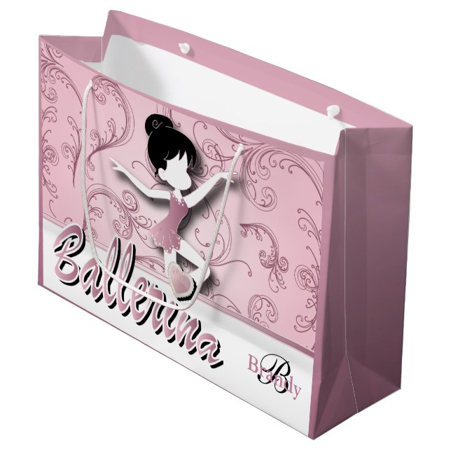 Bolsa De Regalo Grande Ballerina Doll| Turmalina rosa| Personalizar (Angulo Anverso)