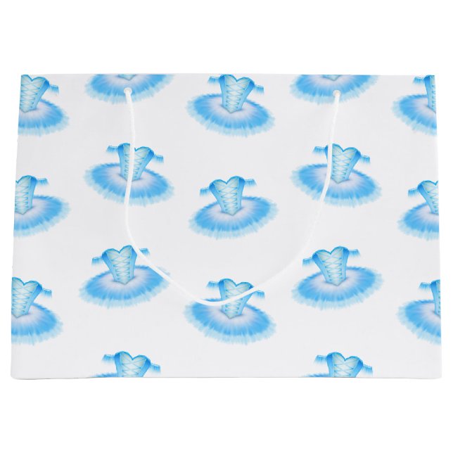 Bolsa De Regalo Grande Ballet Azul Birthday Tutu Watercolor (Anverso)