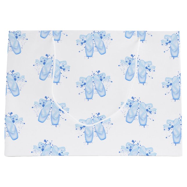 Bolsa De Regalo Grande Ballet Azul Cumpleaños Pointe Shoes (Anverso)