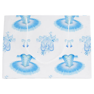 Bolsa De Regalo Grande Ballet Azul Cumpleaños Tutu y Pointe Shoes