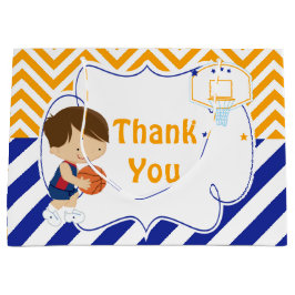 Bolsa De Regalo Grande Baloncesto Cute Brown Hair Boy Gracias