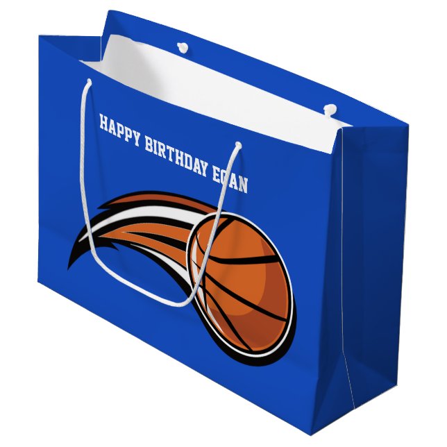 Bolsa De Regalo Grande Baloncesto Swoosh Blue Birday (Angulo Anverso)