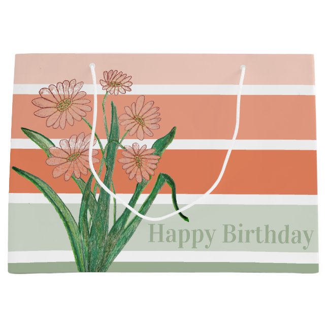 Bolsa De Regalo Grande Banda Pastel ancha (Anverso)