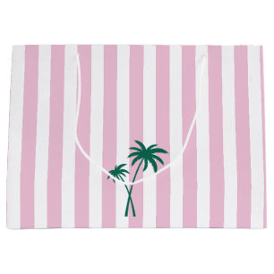 Bolsa De Regalo Grande Banda rosada y árbol de palma de los adormidera