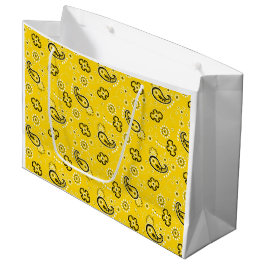 Bolsa De Regalo Grande Bandana Amarillo Retro Clásico Diversión moderna