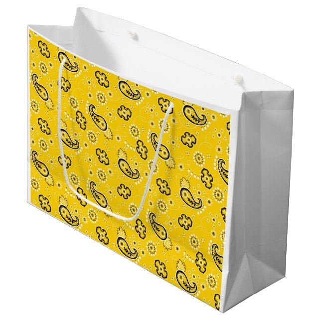 Bolsa De Regalo Grande Bandana Amarillo Retro Clásico Diversión moderna (Angulo Anverso)