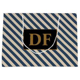 Bolsa De Regalo Grande Bandas de azul/vainilla para personalizados