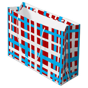 Bolsa De Regalo Grande Bandas de interbloqueo de luz roja blanca azul