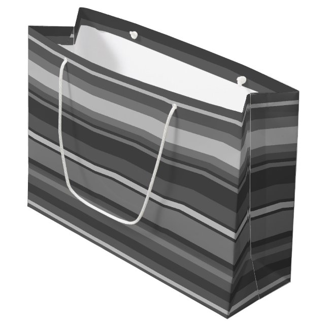 Bolsa De Regalo Grande Bandas grises (Angulo Anverso)