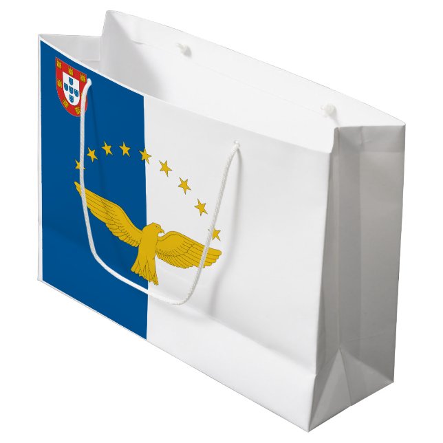 Bolsa De Regalo Grande Bandera azorea totalmente (Angulo Anverso)
