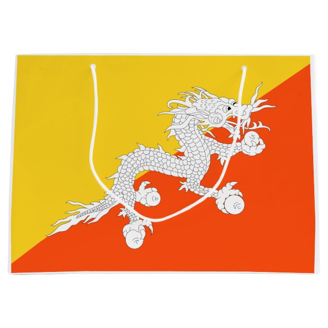 Bolsa De Regalo Grande Bandera de Bután (Bután) (dragón trueno) (Anverso)
