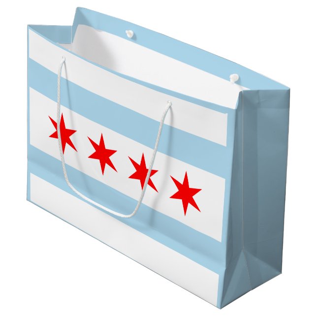 Bolsa De Regalo Grande Bandera de Chicago, Illinois (Angulo Anverso)
