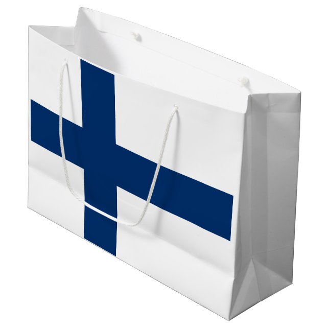 Bolsa De Regalo Grande Bandera de Finlandia (Angulo Anverso)