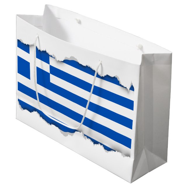 Bolsa De Regalo Grande Bandera de Grecia (Angulo Anverso)