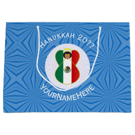 Bolsa De Regalo Grande Bandera de Hanukkah del Ángel Mexicano Personaliza