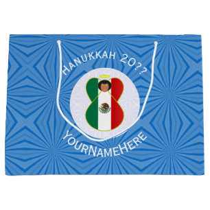 Bolsa De Regalo Grande Bandera de Hanukkah del Ángel Mexicano Personaliza