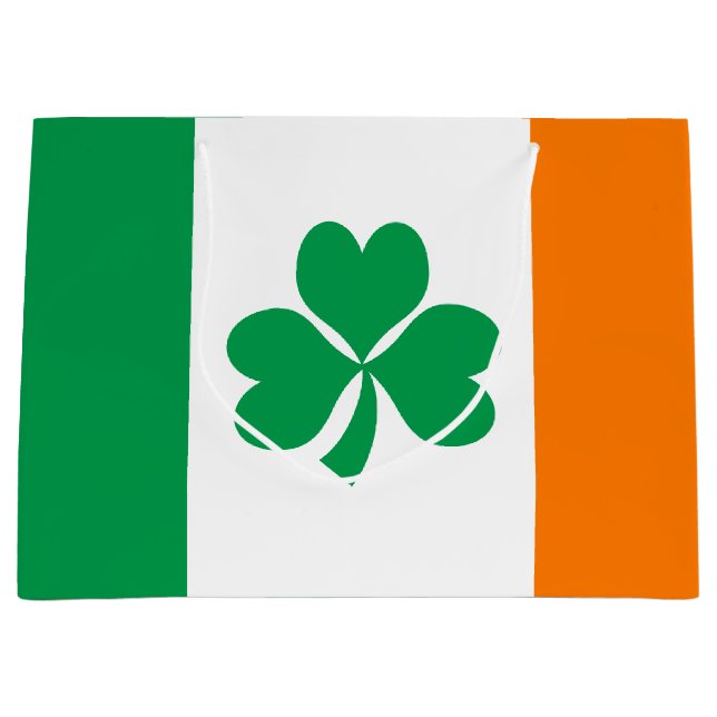 Bolsa De Regalo Grande Bandera de Irlanda Shamrock (Anverso)