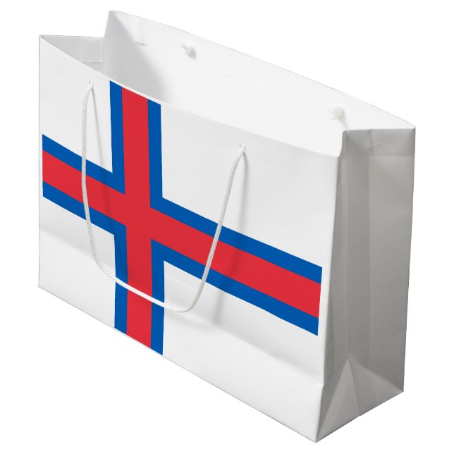 Bolsa De Regalo Grande Bandera de Islas Feroe (Angulo Anverso)