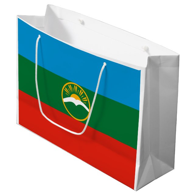 Bolsa De Regalo Grande Bandera de Karachay Cherkessia (Angulo Anverso)