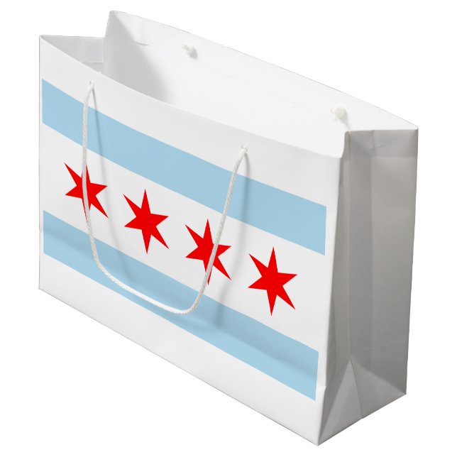 Bolsa De Regalo Grande Bandera de la ciudad de Chicago (Angulo Anverso)