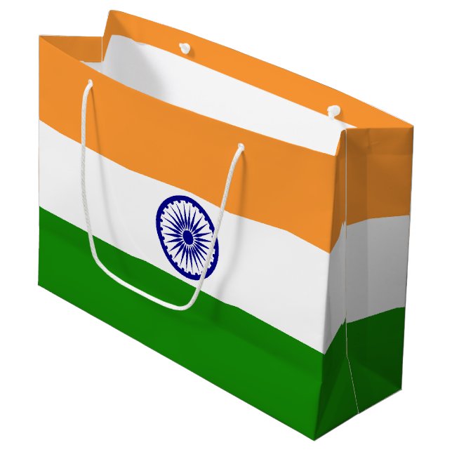Bolsa De Regalo Grande Bandera de la India (Angulo Anverso)