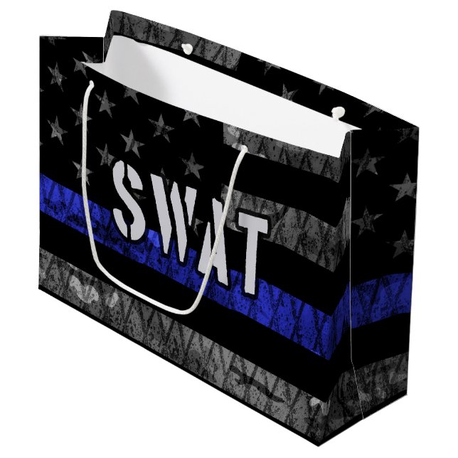 Bolsa De Regalo Grande Bandera de la policía de SWAT con problemas (Angulo Anverso)