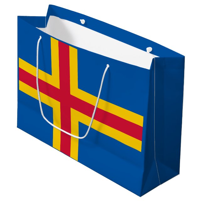 Bolsa De Regalo Grande Bandera de las Islas Åland (Angulo Anverso)