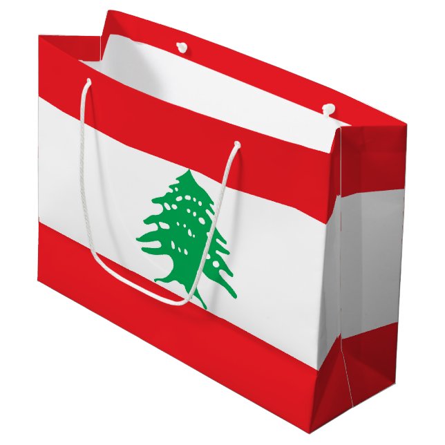 Bolsa De Regalo Grande bandera de Líbano (Angulo Anverso)