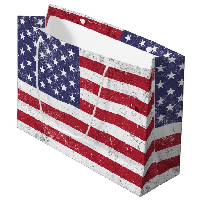 Bolsa De Regalo Grande Bandera de los Estados Unidos Patriótica Norteamer (Angulo Anverso)