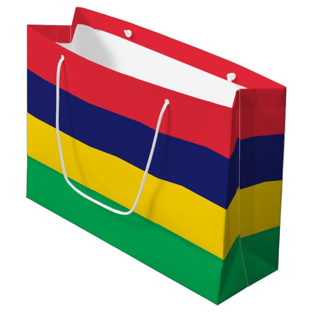 Bolsa De Regalo Grande Bandera de Mauricio (Angulo Anverso)