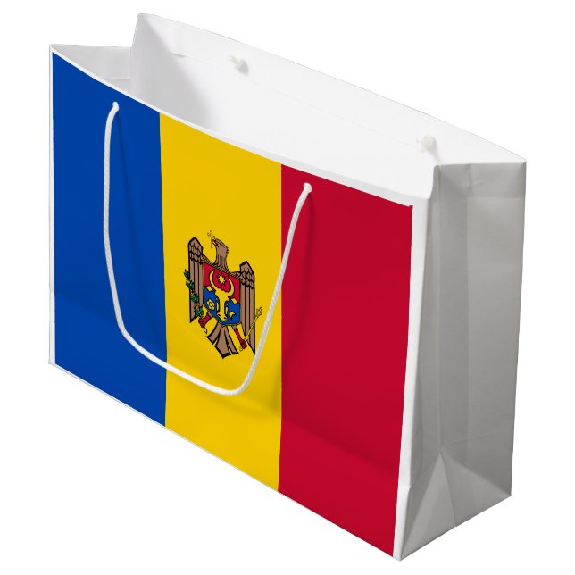 Bolsa De Regalo Grande Bandera de Moldavia (Angulo Anverso)