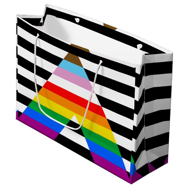 Bolsa De Regalo Grande Bandera de orgullo de progreso de aliado (Angulo Anverso)