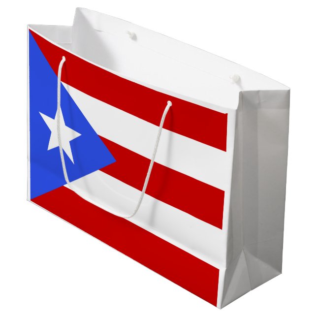Bolsa De Regalo Grande Bandera de Puerto Rico (Angulo Anverso)