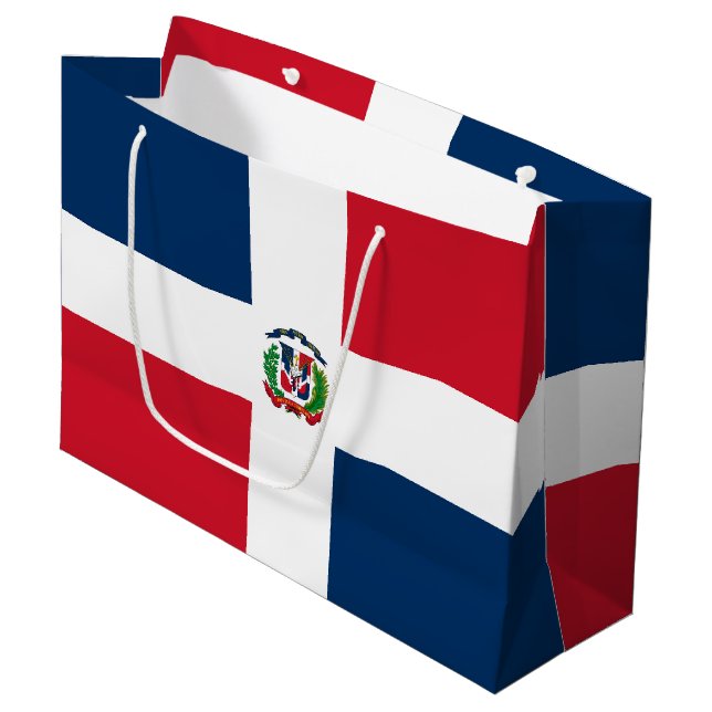 Bolsa De Regalo Grande Bandera de República Dominicana (Angulo Anverso)