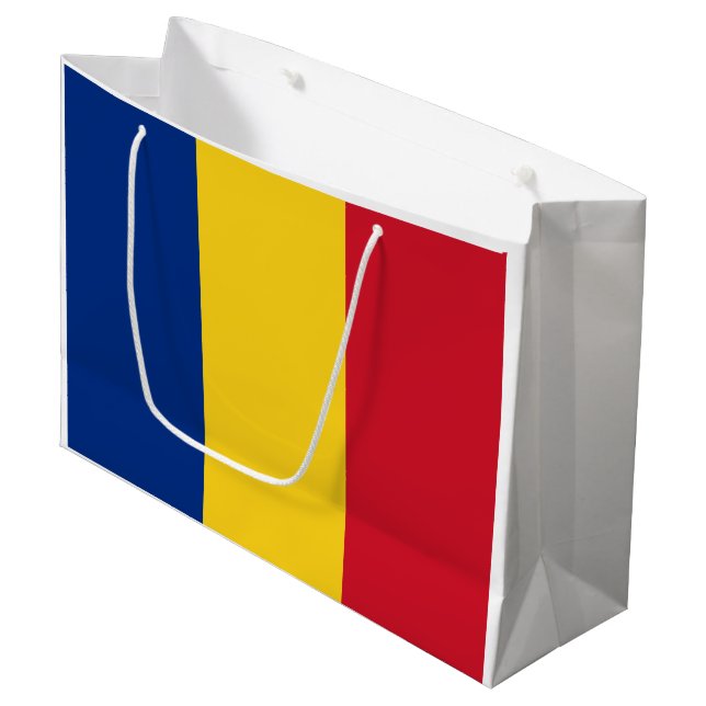 Bolsa De Regalo Grande Bandera de Rumania (Angulo Anverso)