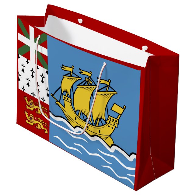 Bolsa De Regalo Grande Bandera de San Pedro y Miquelón (Angulo Anverso)