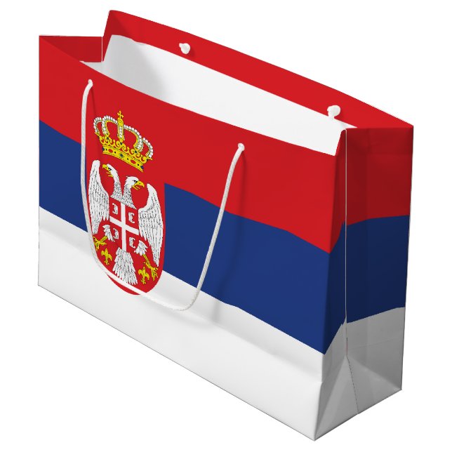 Bolsa De Regalo Grande Bandera de Serbia (Angulo Anverso)