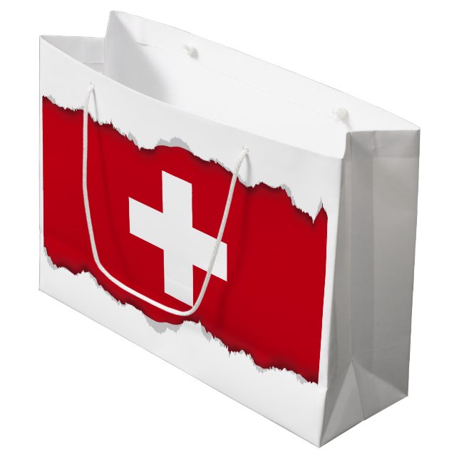 Bolsa De Regalo Grande Bandera de Suiza (Angulo Anverso)
