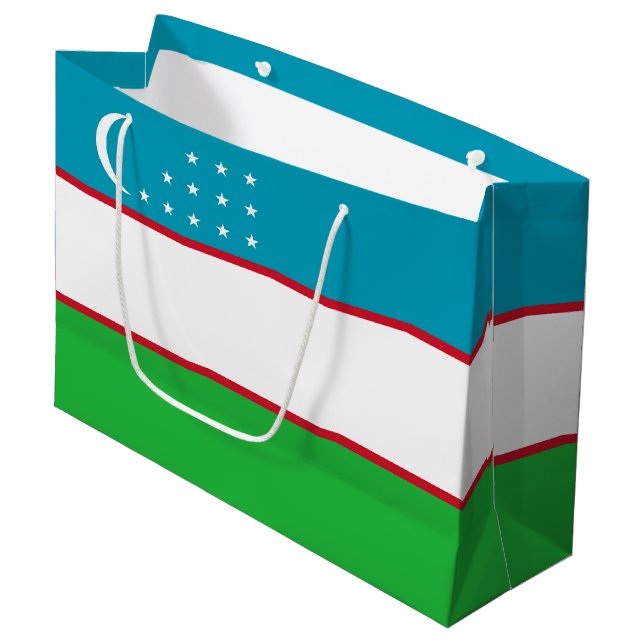 Bolsa De Regalo Grande Bandera de Uzbekistán (Angulo Anverso)