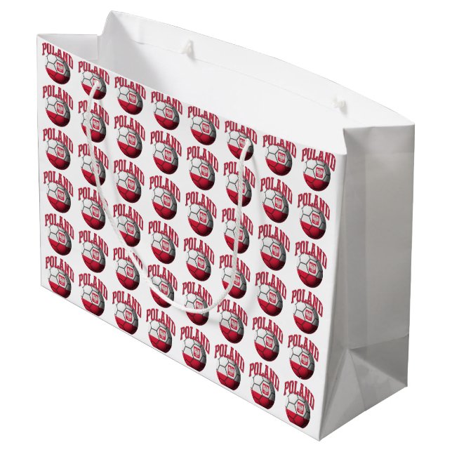 Bolsa De Regalo Grande Bandera del balón de fútbol de Polonia (Angulo reverso)