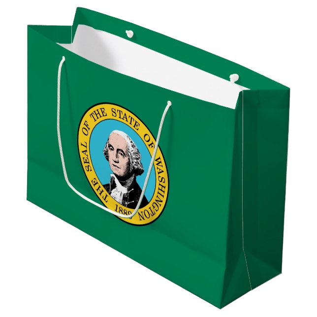 Bolsa De Regalo Grande Bandera del Estado de Washington (Angulo Anverso)