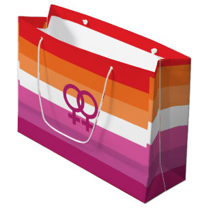 Bolsa De Regalo Grande Bandera del Orgullo Lesbiana WLW