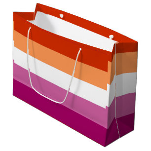 Bolsa De Regalo Grande Bandera del Orgullo Lesbiano (5 bandas)