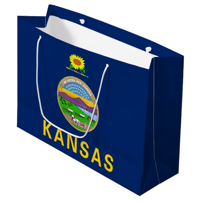 Bolsa De Regalo Grande Bandera estatal de Kansas (Angulo Anverso)