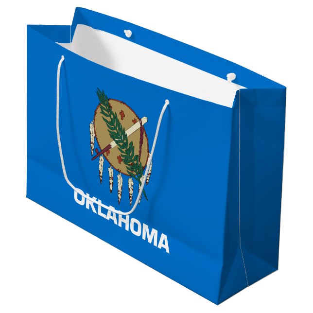 Bolsa De Regalo Grande Bandera estatal de Oklahoma (Angulo Anverso)