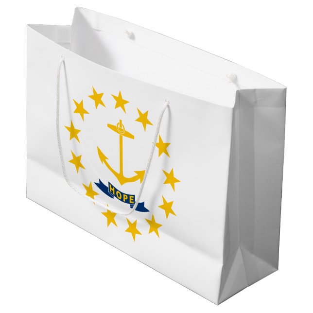 Bolsa De Regalo Grande Bandera estatal de Rhode Island (Angulo Anverso)