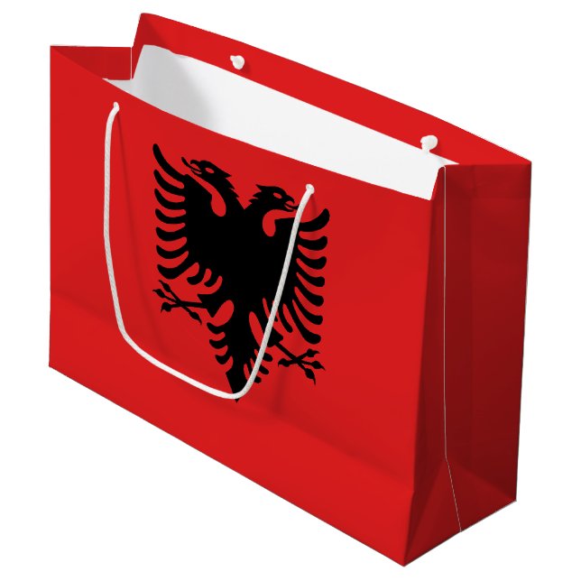 Bolsa De Regalo Grande Bandera patriótica albanesa (Angulo Anverso)