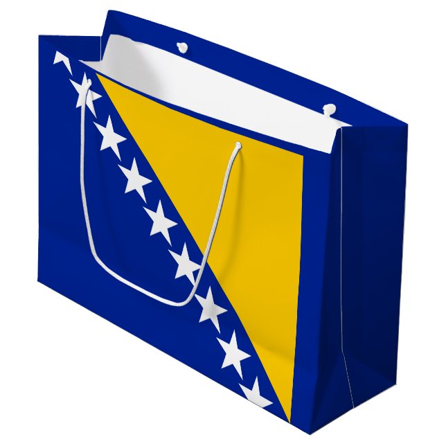Bolsa De Regalo Grande Bandera patriótica de Bosnia Herzegovina (Angulo Anverso)