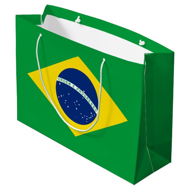 Bolsa De Regalo Grande Bandera Patriótica de Brasil (Angulo reverso)