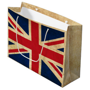 Bolsa De Regalo Grande Bandera vieja Union Jack de Reino Unido del Grunge